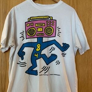 -SALE 🟢Keith Haring x Alien Workshop vintage very rare tee shirt party boom bo…